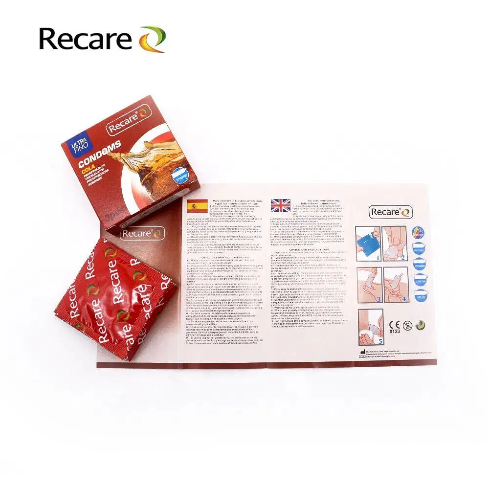 Презервативи Recare Cola Dotted&Ribbed Condoms 3 шт, з пухирцями та ребрами, аромат: Кола - фото 3