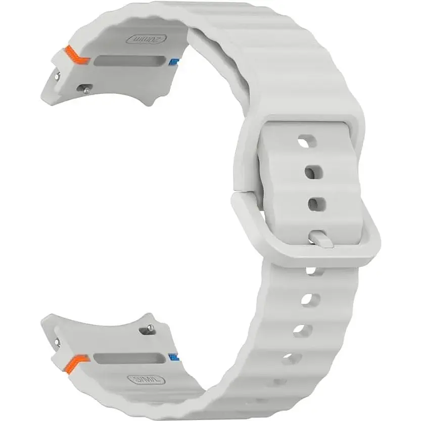 Силіконовий ремінець BeCover Ribbed Tape для Samsung Galaxy Watch (20 mm) 3 41 mm/4 40mm-44mm/5 40-44mm/6 40-44mm/7 40-44mm Lite Gray (712045) - фото 3