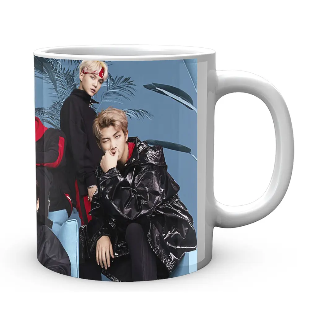 Кружка GeekLand Bangtan Boys BTS Синій фон з рослинами CP 04.472.263 - фото 3