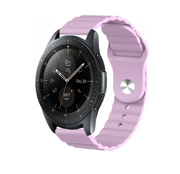 Ремінець BeWatch для Samsung Galaxy Watch 42/3 41 мм/Active/Active 2 силіконовий 20 мм Wave Лавандовий (1010703) - фото 2