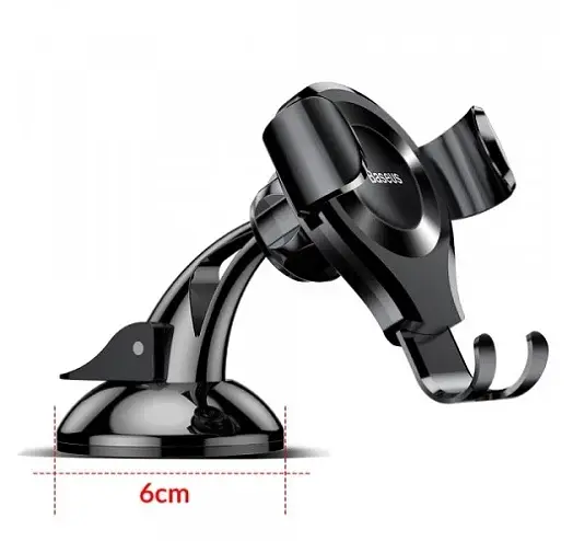 Автомобільний тримач холдер Baseus Osculum Type Gravity Car Mount SUYL-XP0S Black-Silver - фото 3