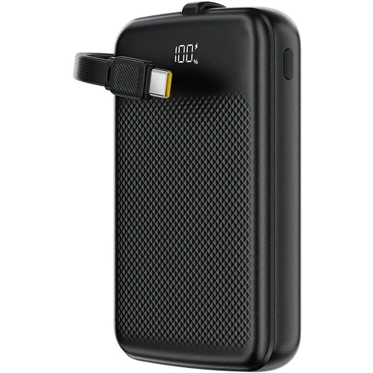 Універсальна мобільна батарея Acefast 10000mAh 22.5W PD,QC3.0 2xUSB-C,USB-A with build Type-C cable M13 Black (6974316283959) - фото 6