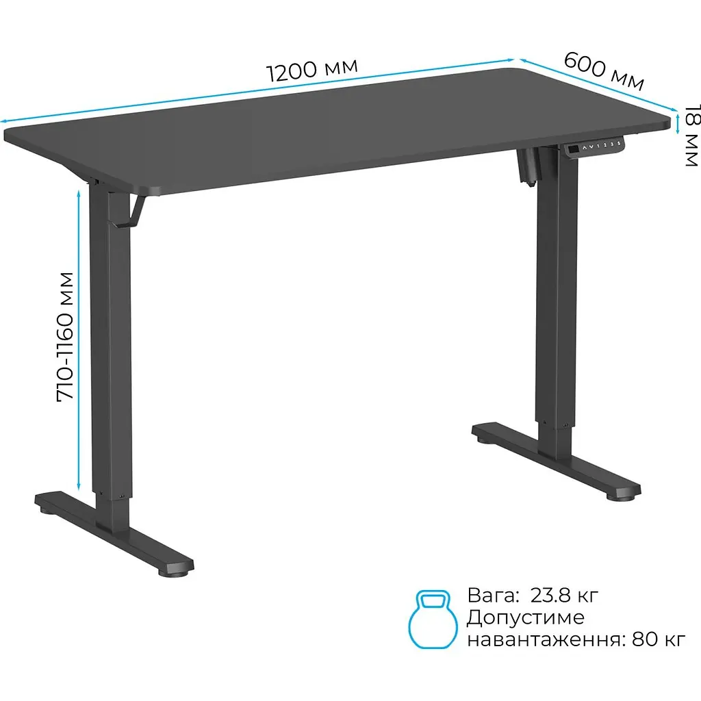 Комп'ютерний ігровий стіл OfficePro ODE1260B Black [124830] - фото 8