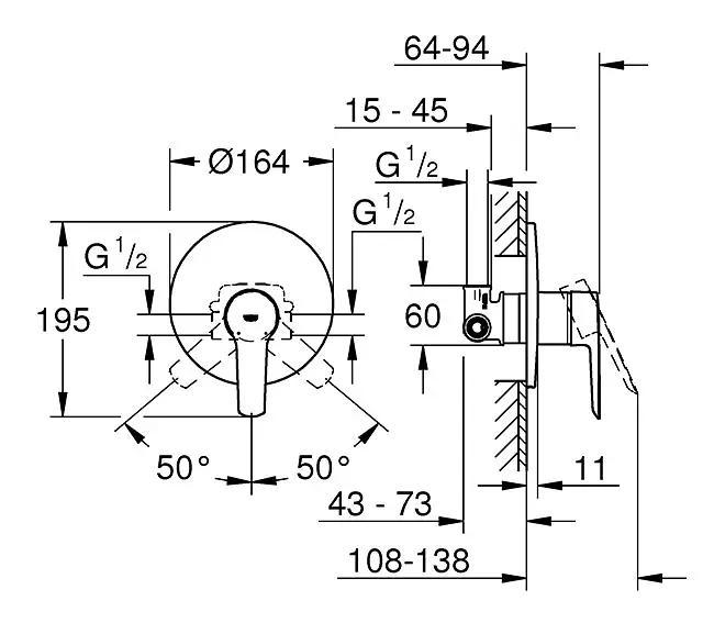 Змішувач для душу Grohe QuickFix Start 32590002, Хром - фото 2