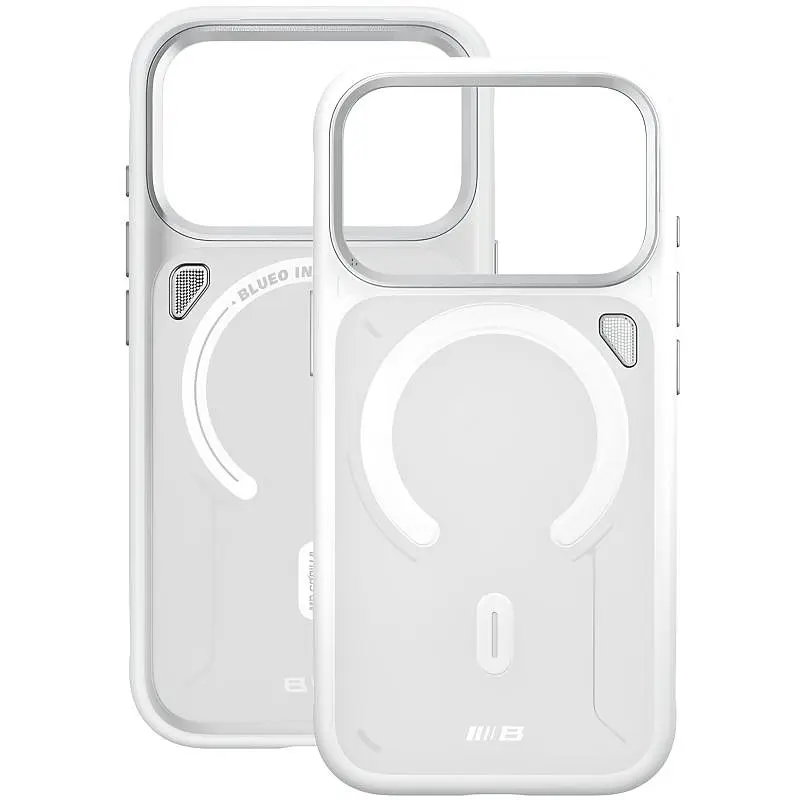 TPU+PC чохол Blueo Frosted Heat Dissipation Stand with MagSafe для Apple iPhone 17 Pro Max (6.9) Білий / White - фото 3