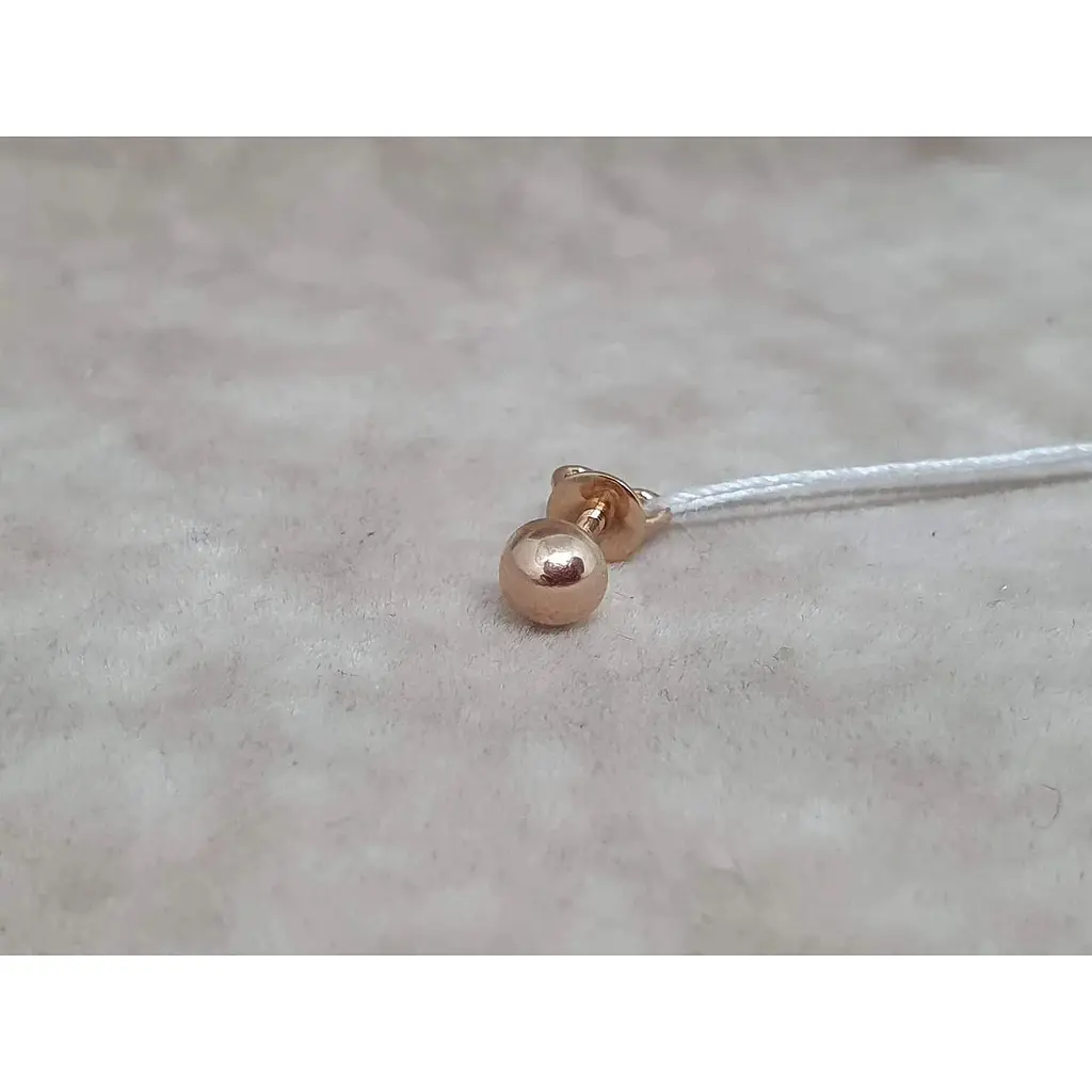 Золотая моносерьга-пуссета Favoritum Шарик. 210147_5/1 - фото 3