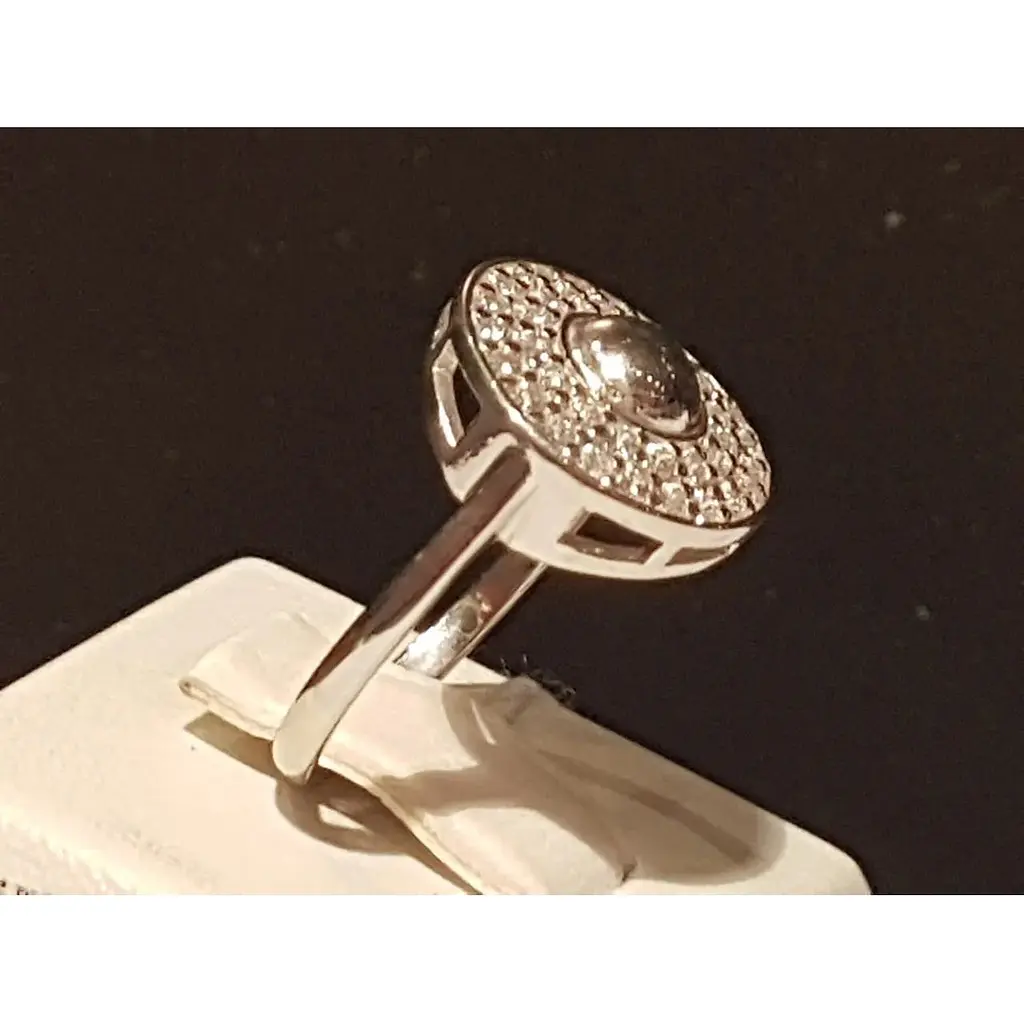 Серебряное кольцо Лазурит с фианитами. 1960р 17 - фото 4