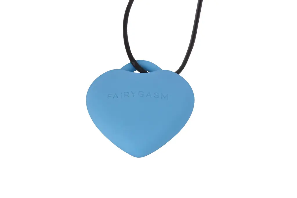 Мінівібратор "Сердечко" FairyGasm PleasureStone blue, 9 режимів, на шнурку - фото 2