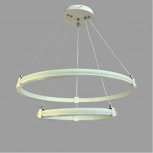 Linisoln 9803-2, біла підвісна LED-люстра з двох кілець 60×40 см, 75 Вт, 3000-6000 К - фото 3