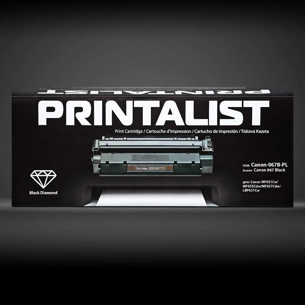 Картридж тон. PRINTALIST для Canon MF651Cw/MF655Cdw/MF657Cdw/LBP631Cw аналог Canon 067 Black ( 1350 ст.) (Canon-067B-PL) - фото 3