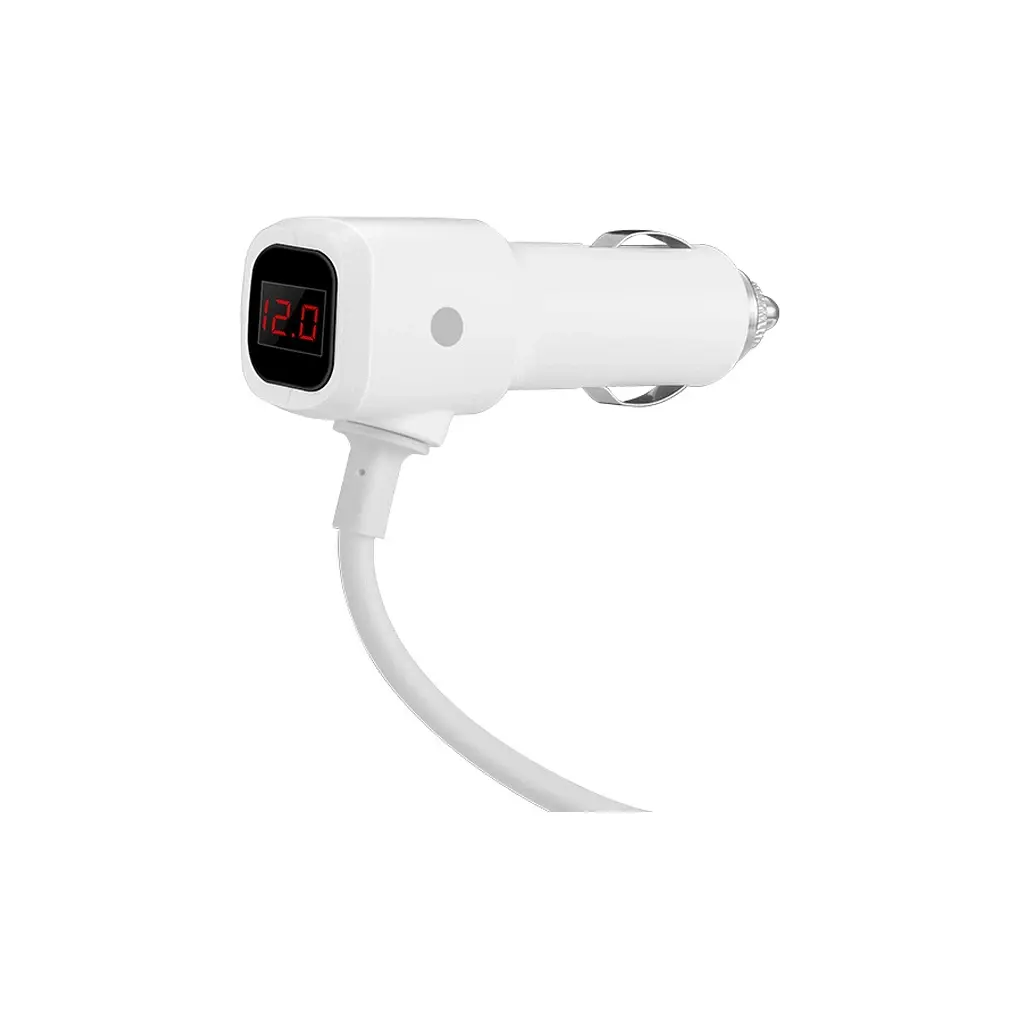 Зарядний пристрій HOCO 2xUSB 10.5 Вт + 3 автомобільні розетки, сріблястий (6957531050896) - фото 2