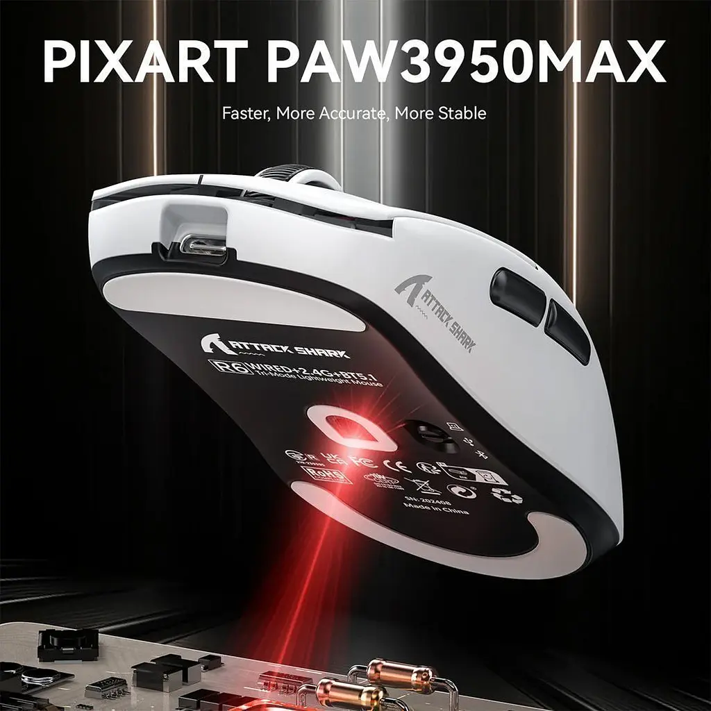 Мышь Attack Shark R6 Black (AS-6972792471204-B) [159853] - фото 5