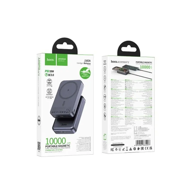 Зовнішній аккумулятор HOCO J160A Original PD20W magnetic power bank(10000mAh) чорний - фото 2