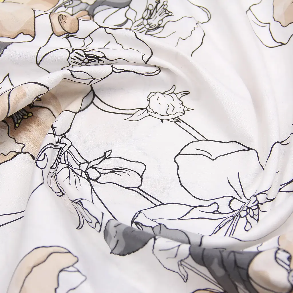 Комплект постільної білизни Cosas полуторний з простирадлом на резинці PASTEL FLOWERS CS1 160 x 220 см (FlowersBeigeWhite_El-111Urban_160) - фото 13