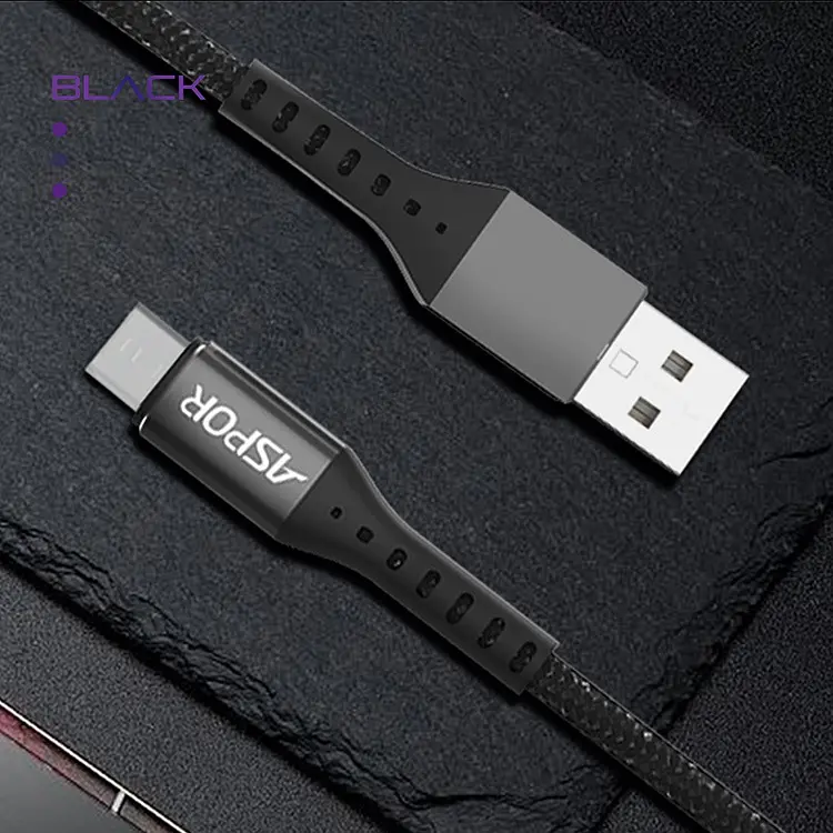 Кабель Aspor A166 USB – Micro 2.4A/1м- чорний - фото 3