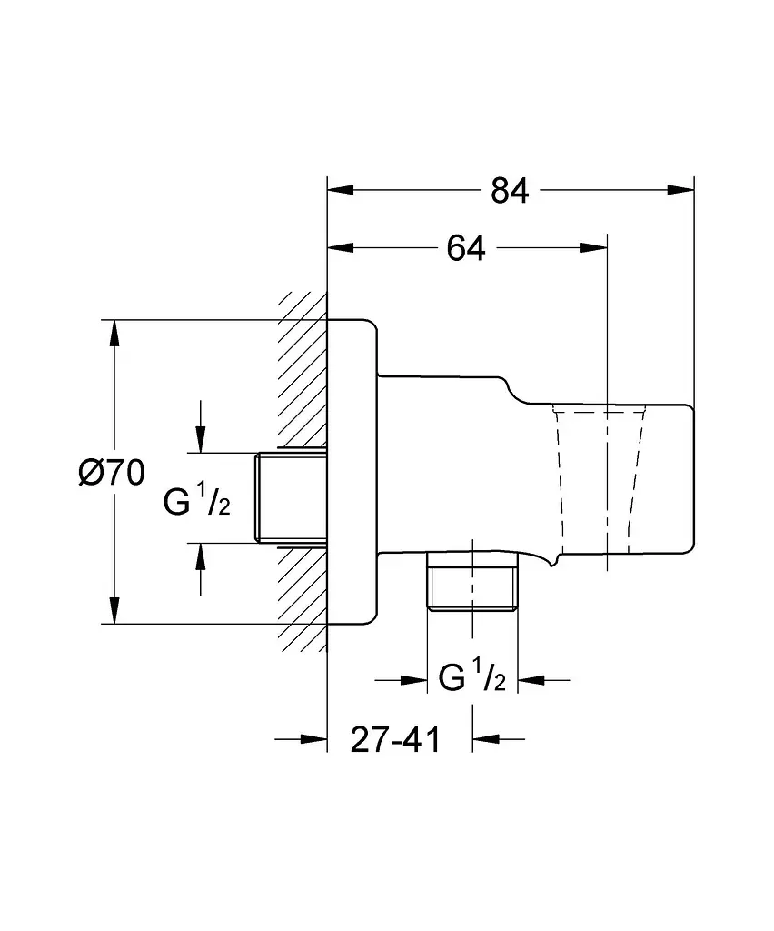Підключення для душового шлангу з тримачем Grohe QuickFix Vitalio Universal 26962001, Хром - фото 7