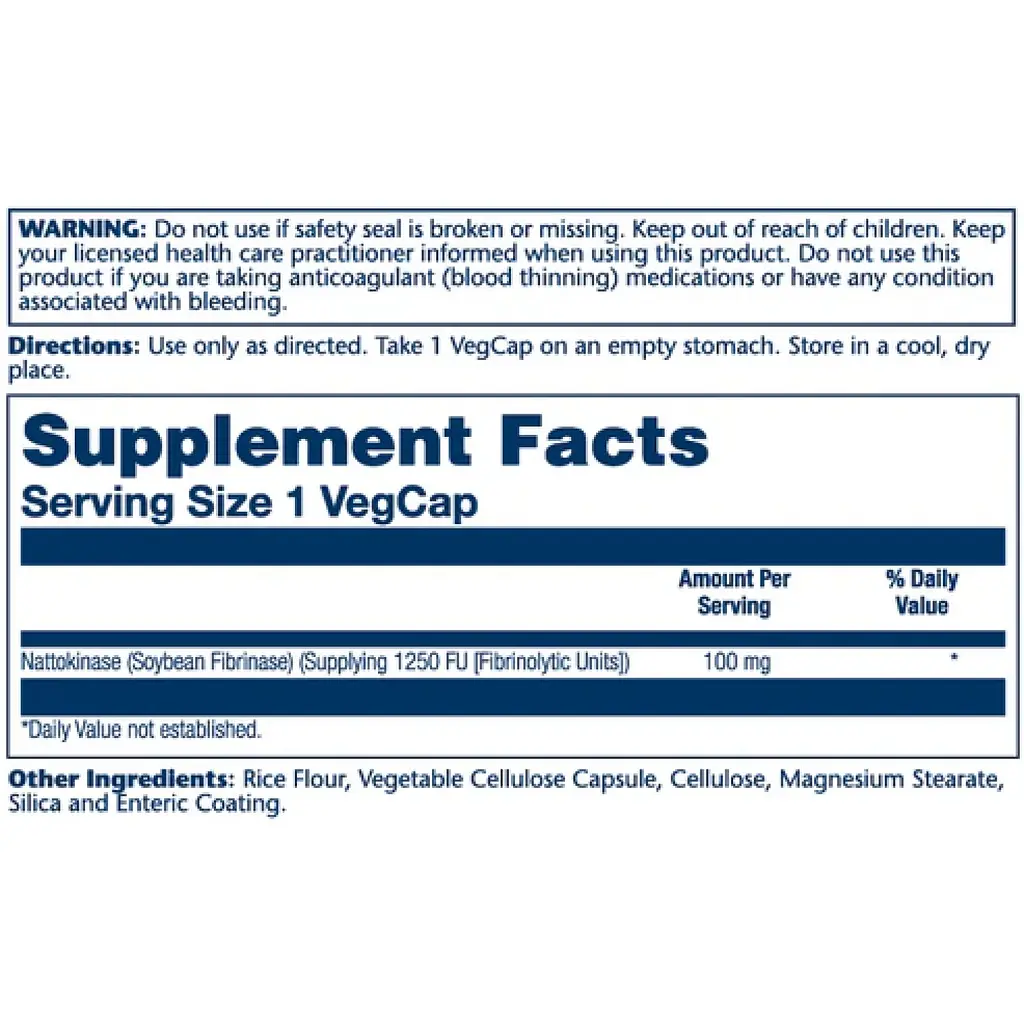 Наттокиназа Solaray Nattokinase 100 мг 30 капсул - фото 2