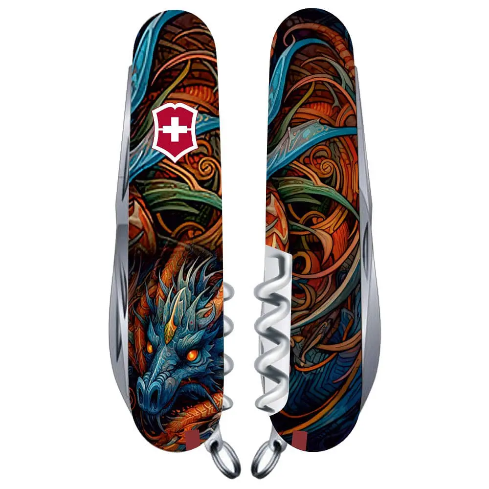 Ніж Victorinox Climber Zodiac 91мм 14функ Сапфіровий дракон