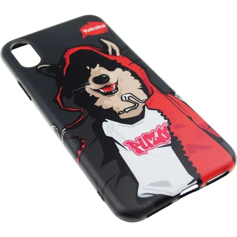 Чохол-накладка PUZOO TPU Glossy Surface IMD Hip Hop iPhone X MC Husky Black - фото 3