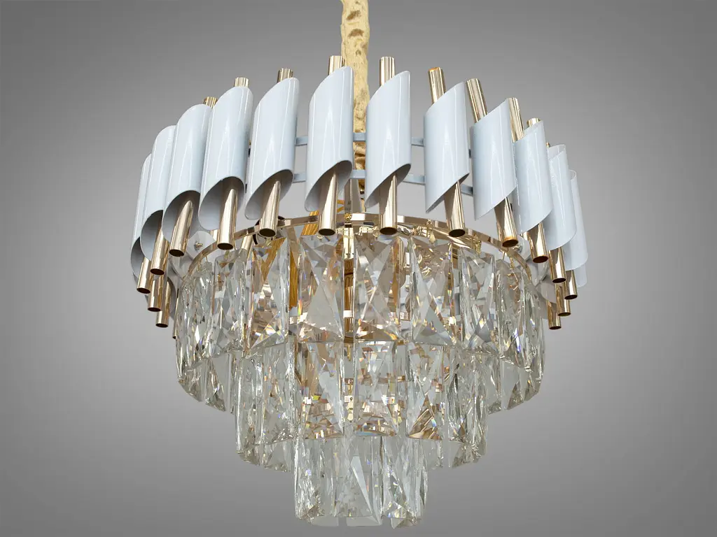 Кришталева люстра в стилі модерн Diasha 201202/400WH+S-gold - фото 2