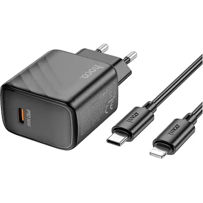 Зарядний пристрій HOCO CS22A Value USB-C PD 30 Вт + кабель USB-C — Lightning чорний (6942007609920) - фото 10