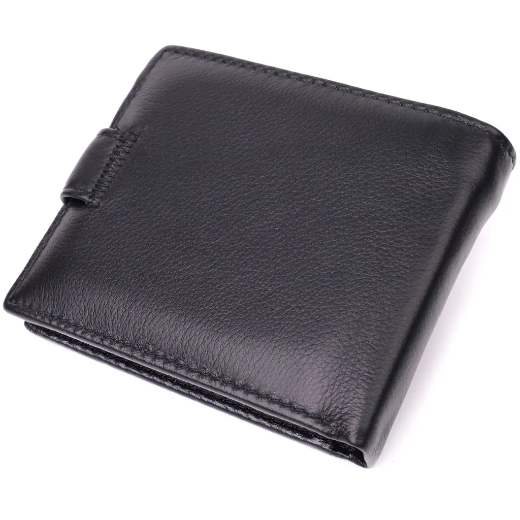 Гаманець для чоловіків зручного розміру з натуральної шкіри ST Leather 22463 чорний - фото 5