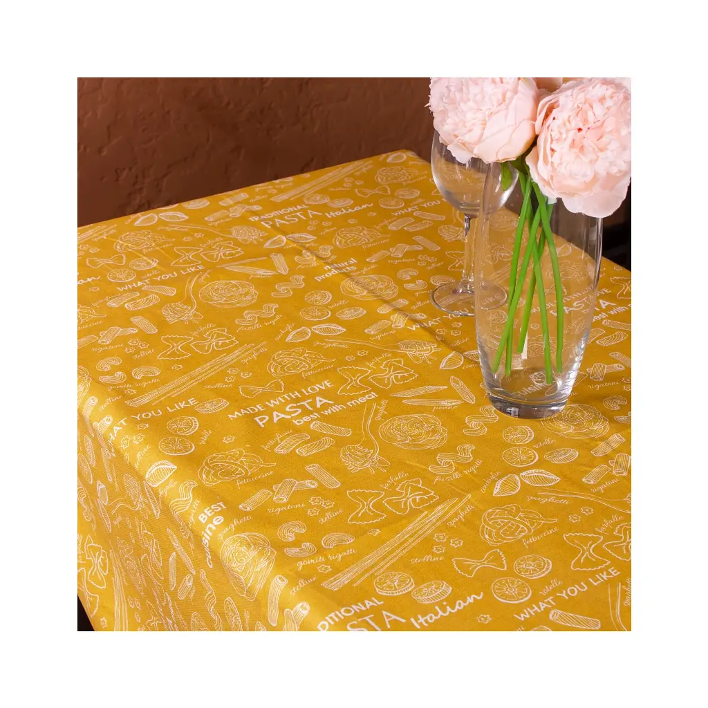 Скатертина MirSon Рогожа №201 Yellow Paste 130x180 см (2200006737704) - фото 2