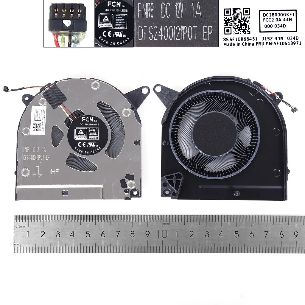 Вентилятор для Lenovo Legion S7-15ACH6 Type 82K8, (12V GPU fan, FNR6 DFS2400121P0T, DC28000GKF1) - фото 3