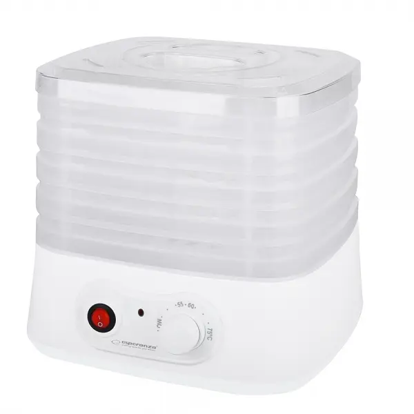 Сушарка овочів та фруктів Esperanza EKD004 Appetissant, White, 250 Вт, вбудований вентилятор, 5 сіток, 8 програм - фото 2
