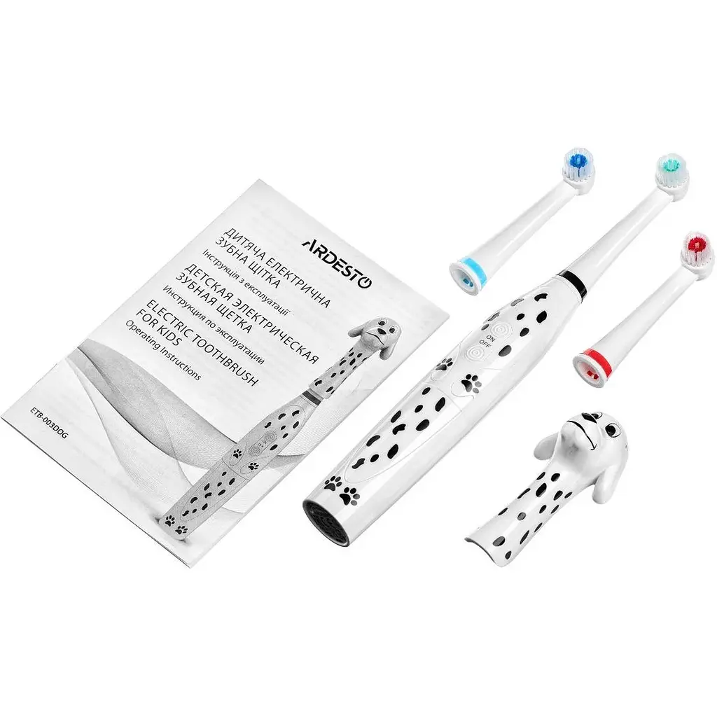 Електрична дитяча зубна щітка Ardesto ETB-003DOG біла - фото 6