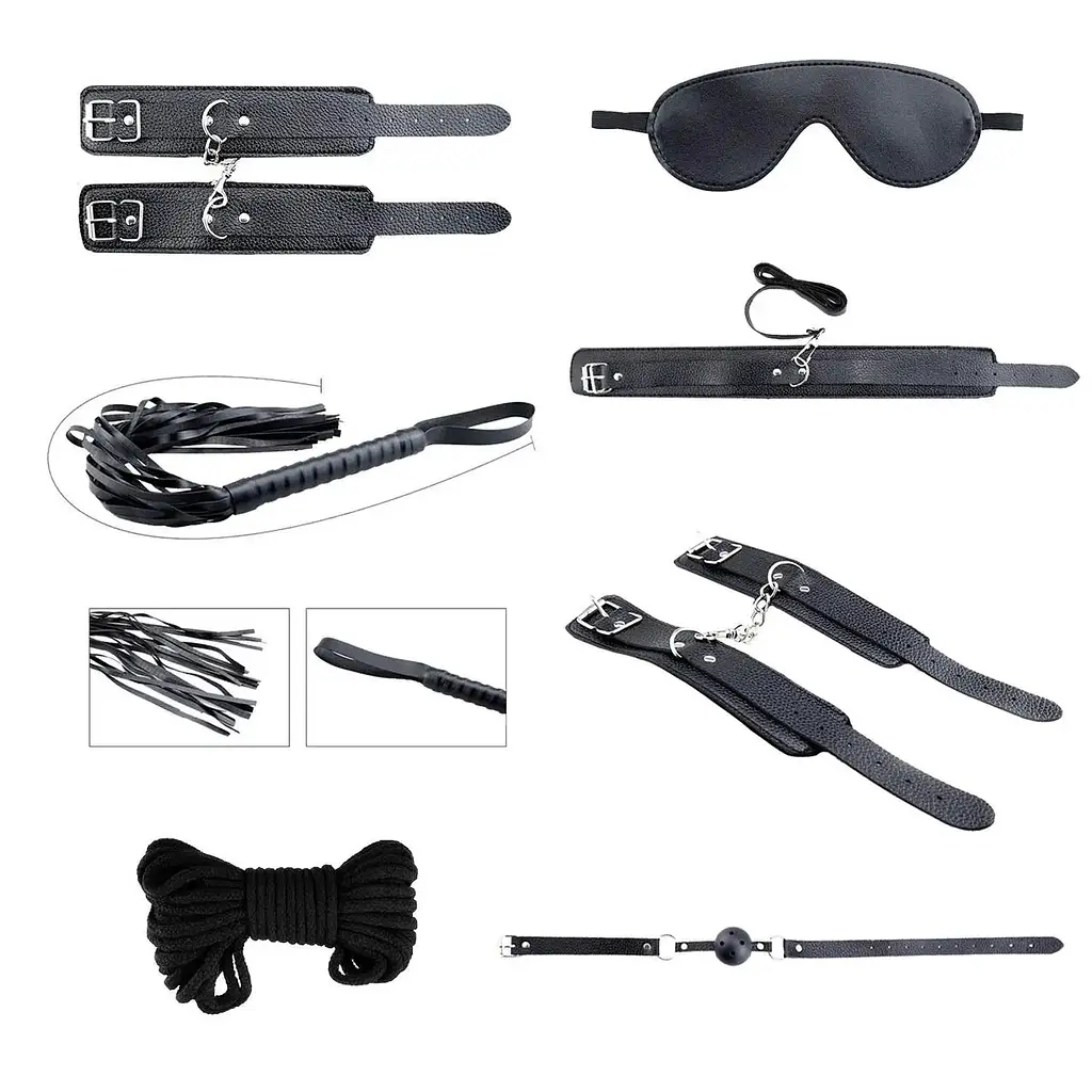Набір із восьми предметів Alive - Secret Desires Black BDSM Kit