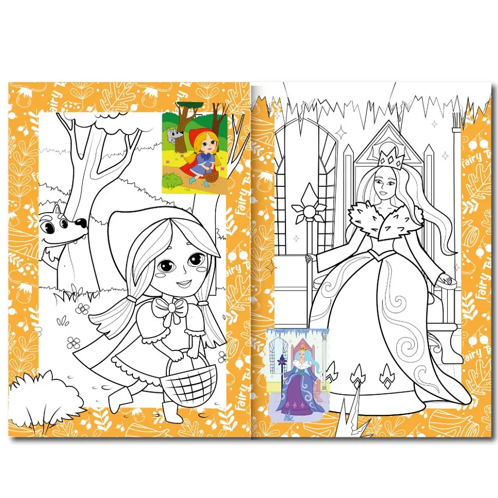 Книжка раскраска "Сказки" Апельсин РМ-48-35 с цветными подсказками - фото 2