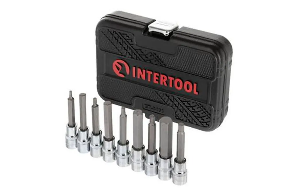 Набір біт у торцевій головці шестигранних HEX Intertool ET-8406 1/2" x H4-H17 x 100 мм (в наборі 9 шт.) Storm - фото 2