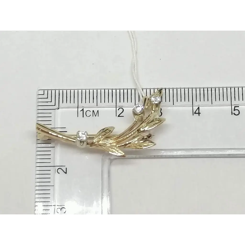 Золота брошка Гаразд з фіанітами. 3580131 - фото 4