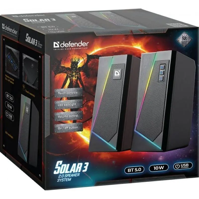 Акустична система DEFENDER (65103) 2.0 Solar 3 10 W, BT/Light, USB - фото 3