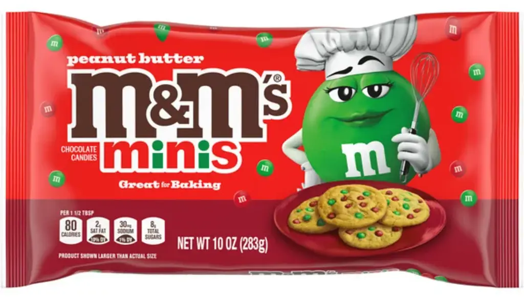 Драже M&M's Minis Peanut Butter Milk Chocolate Red & Green Christmas Candy Baking Bits 283 г