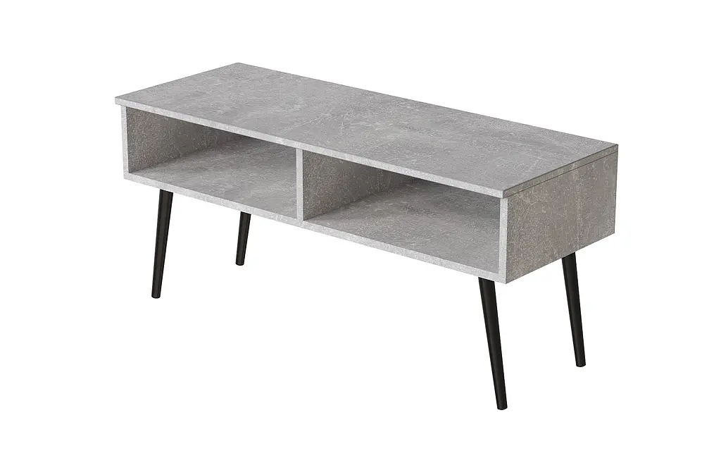 Тумба под ТВ Невада Ferrum-decor 45x100x38 Черный металл ДСП Бетон 16 мм (FRD-106719) - фото 4