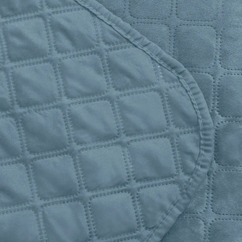 Покривало ТЕП Velour ромб круглий 260х240 см синє (4-00518_22875) - фото 6
