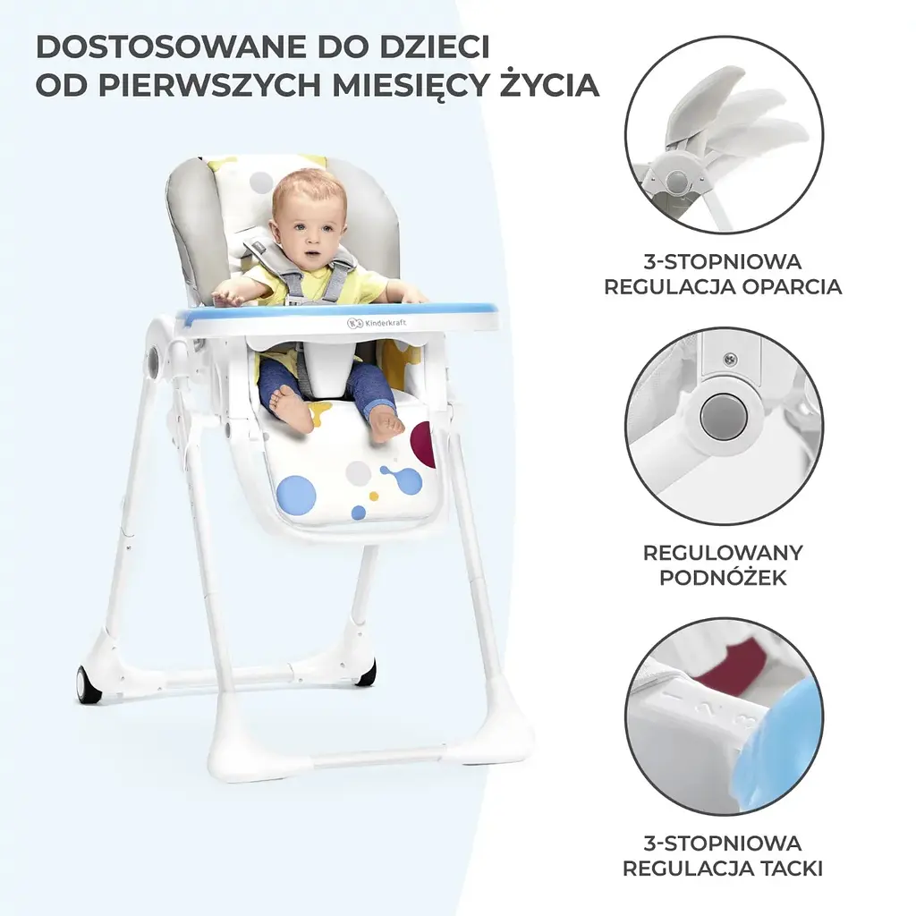Стульчик для кормления Kinderkraft Yummy Gray (5902533906284) - фото 13