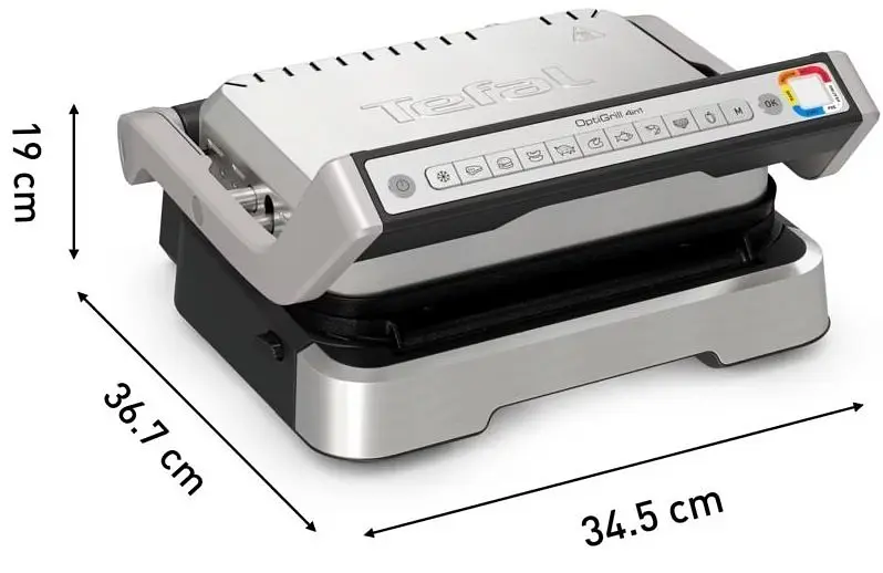 Гриль Tefal прижимной OptiGrill 4in1 Inox 2100Вт съемные пластины металл (GC774D30) - фото 3