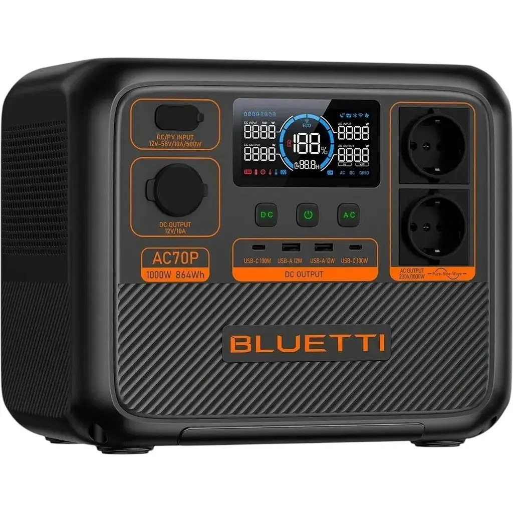 Портативная зарядная станция Bluetti AC70P 1000W/864Wh - фото 2