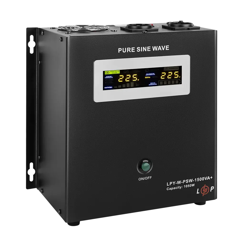 ДБЖ з правильною синусоїдою 24V LPY-W-PSW-1500VA+(1050Вт)10A/15A - фото 3