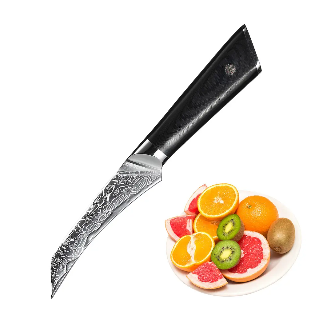 Ніж для чищення овочів Damascus DK-LKB 5008 VG-10 9 см Дамаська сталь 67 шарів - фото 4