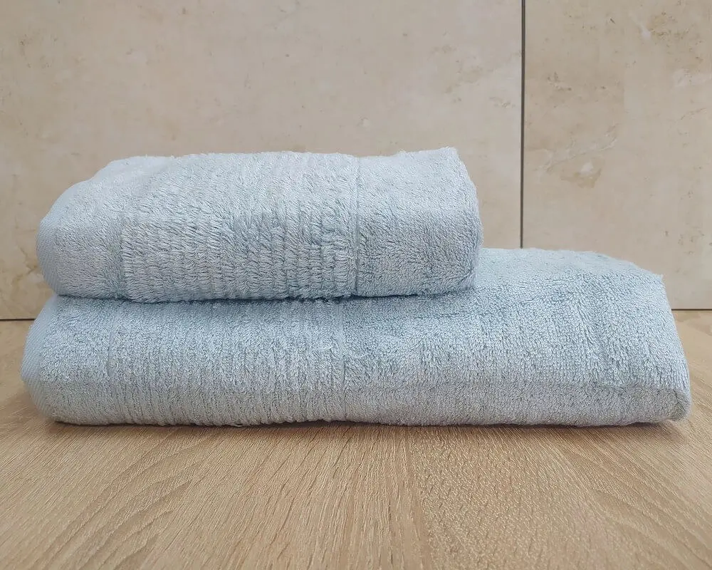 Набір турецьких бамбукових махрових рушників Cestepe 50х90+70х140 Bamboo Sarev Light Blue - фото 3