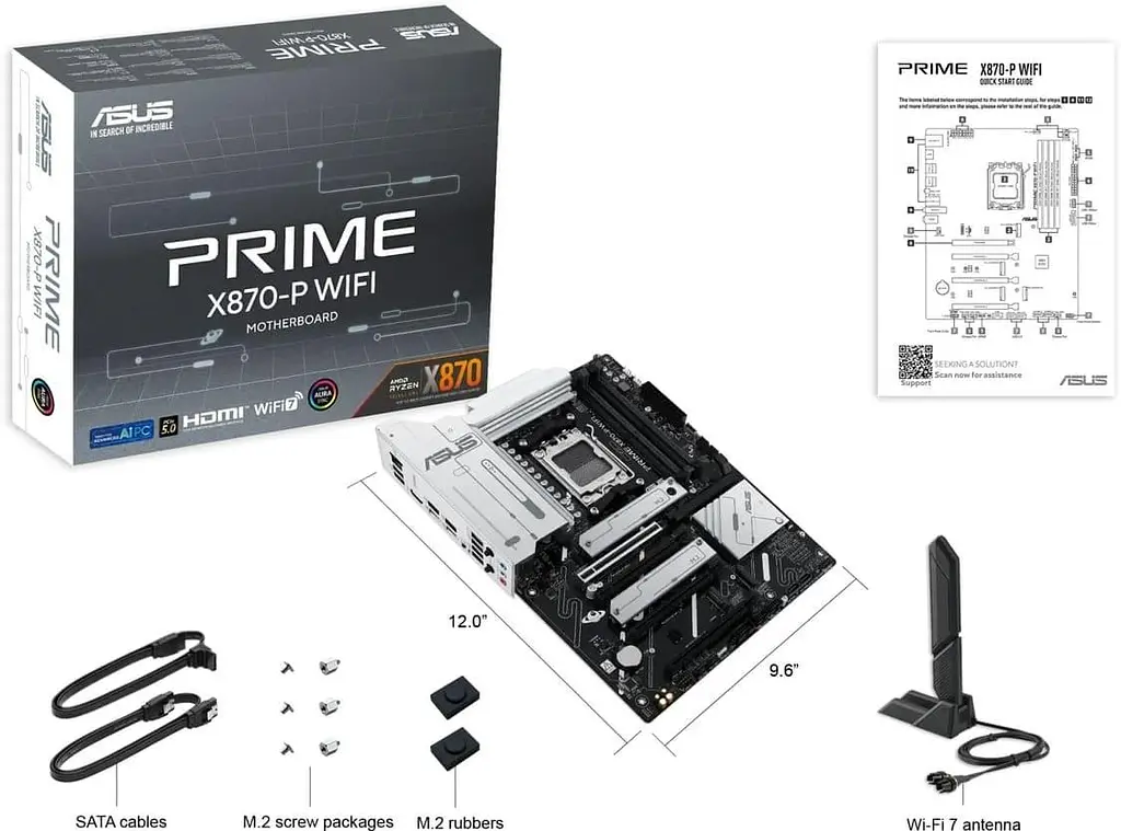 Материнська плата ASUS PRIME X870-P WIFI (PRIME X870-P WIFI) (Socket AM5, AMD X870, ATX) - фото 7