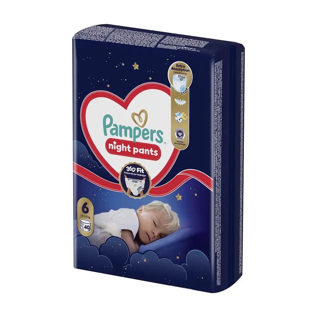 Підгузки Pampers Night Pants Розмір 6 (13-19 кг) 40 шт (8006530320603) - фото 3
