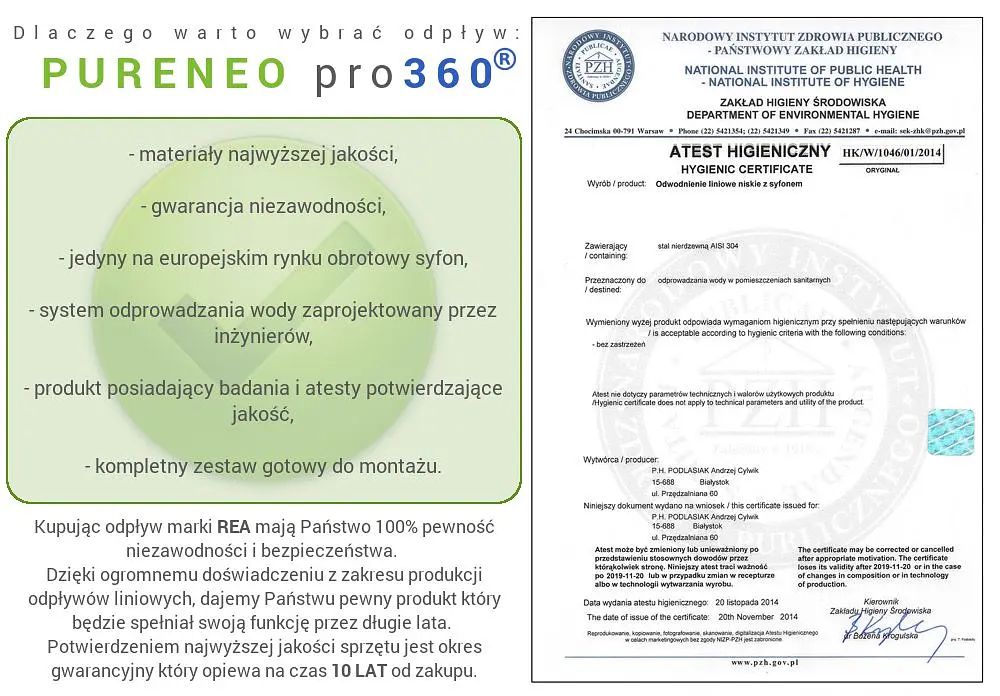Душовий канал Rea Pure Neo Pro 60 см REA-G0900 - фото 10