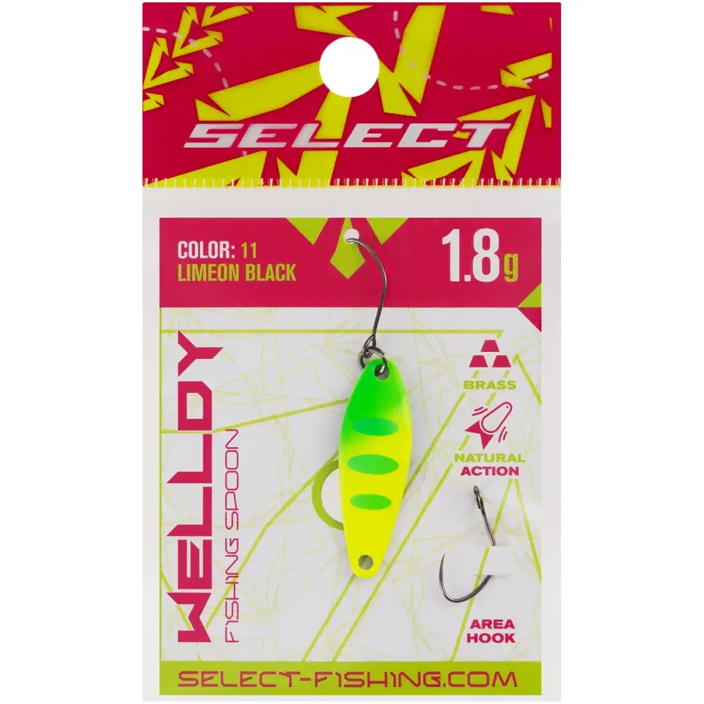 Блешня Select Welldy 1.8g 31mm #11 LimeON Black - фото 2