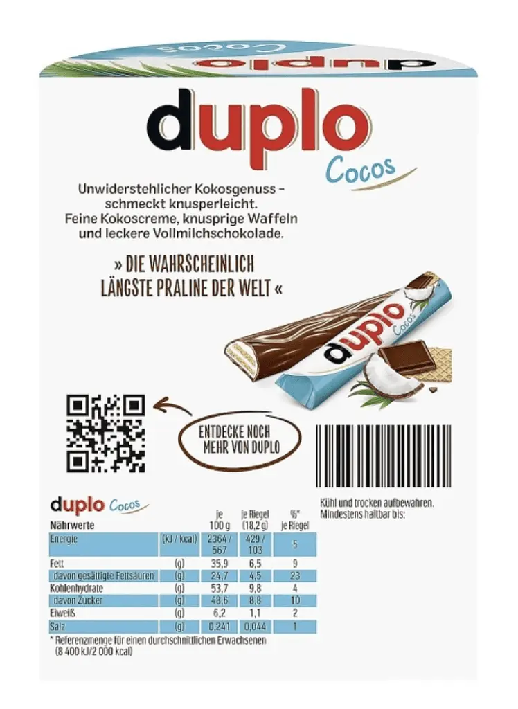 Батончики Ferrero Duplo Cocos 10 шт, 182 г - фото 3
