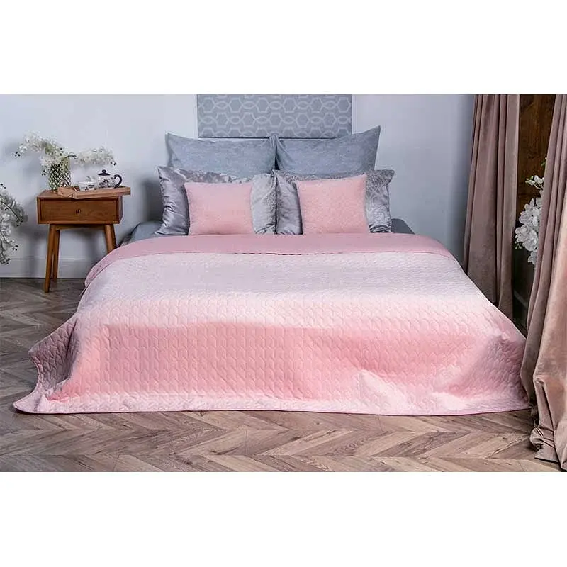 Двостороння декоративна подушка Руно Velour Rose зигзаг 40х40 см рожева - фото 5